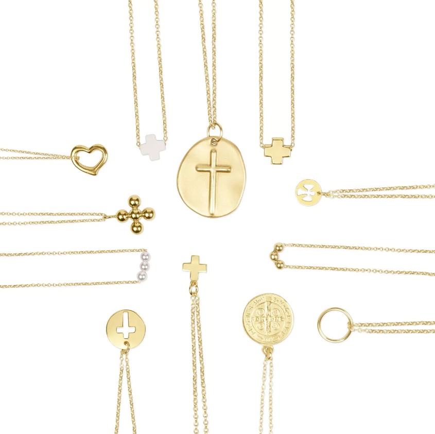 enewton 16" necklace gold - inspire love small gold charm - 13 Hub Lane   |  Charm Necklaces