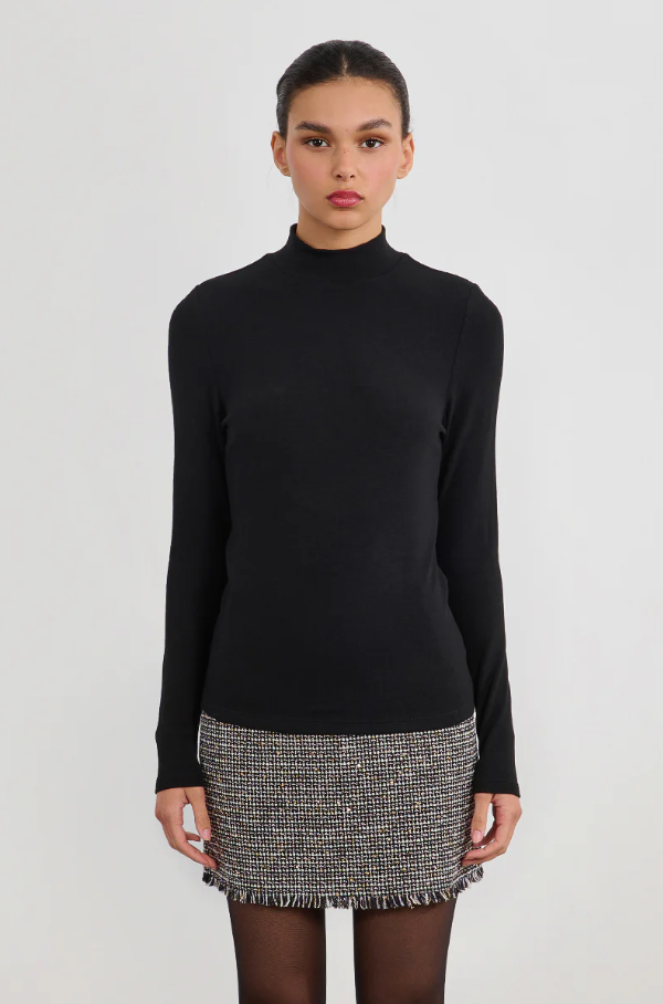 Mock Neck Undersweater, Black - 13 Hub Lane   |  Mock Neck Sweaters