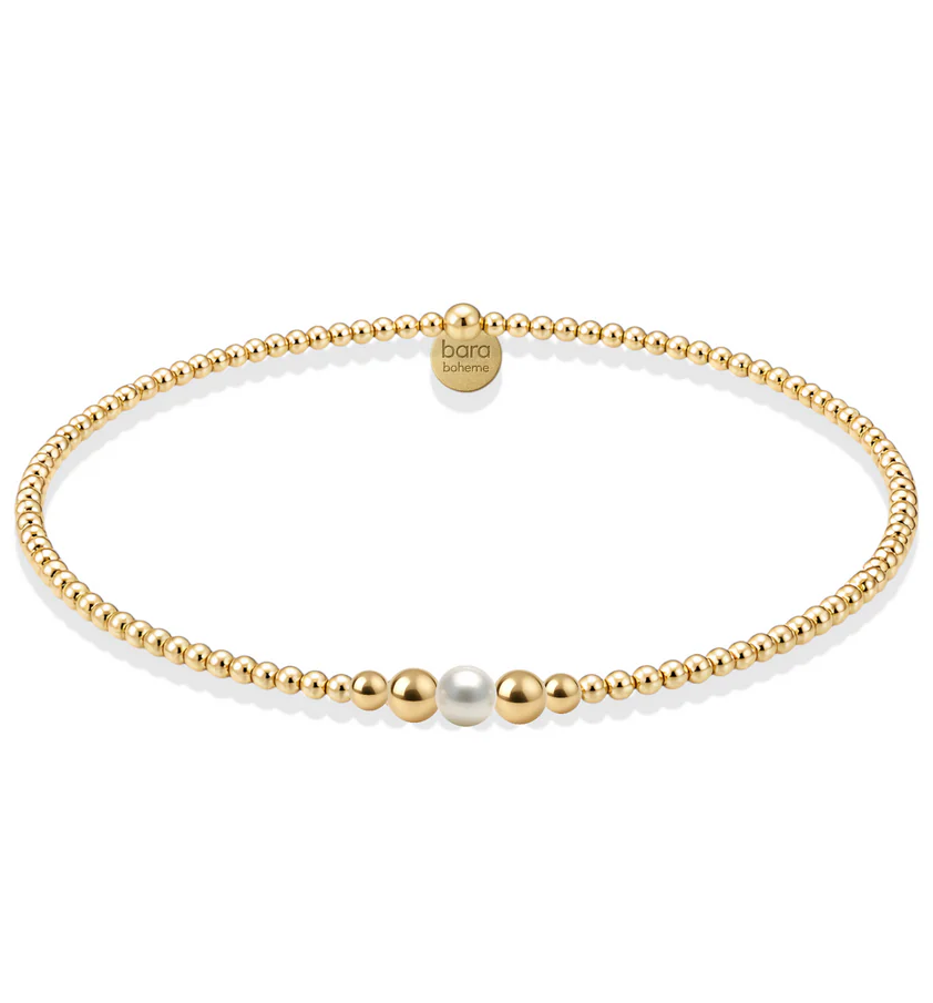 bara boheme jenna gold filled beaded bracelet w/ pearl - 13 Hub Lane   |  