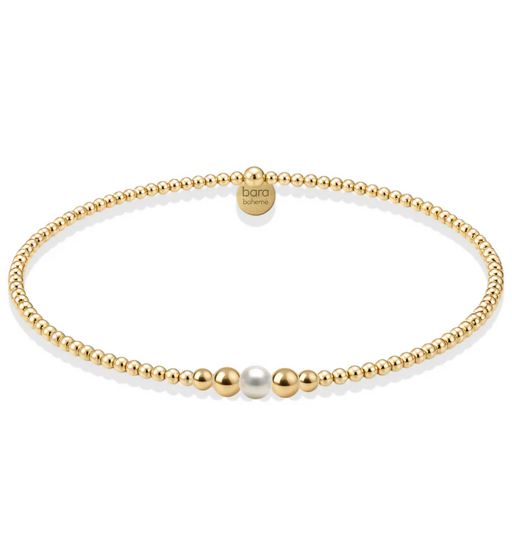 bara boheme jenna gold filled beaded bracelet w/ pearl - 13 Hub Lane   |  
