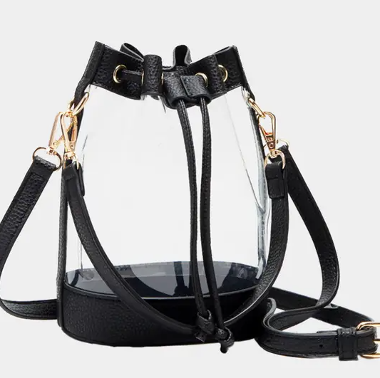 Transparent Bucket Bag, Black - 13 Hub Lane   |  Clear Bucket Bags