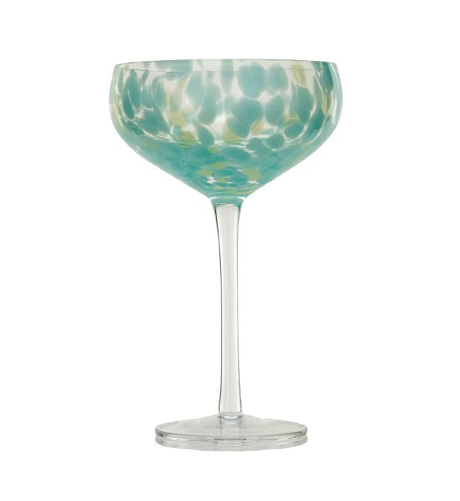 Blown Stemmed Confetti Champagne/Coupe Glass