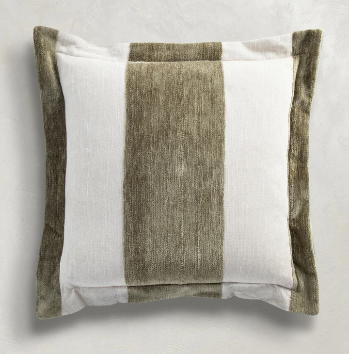 Wide Stripe Chenille Moss Pillow