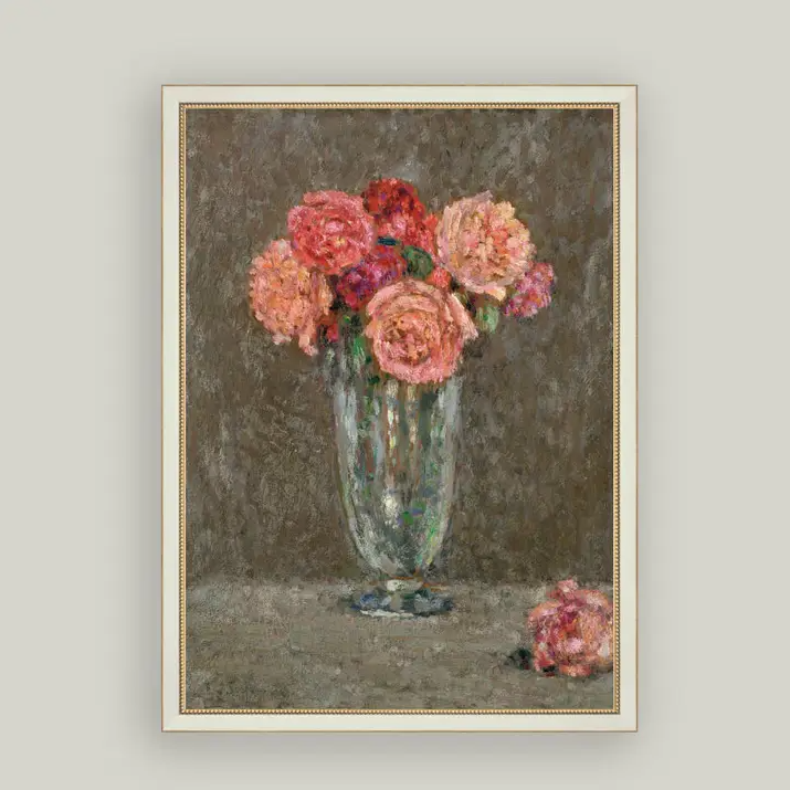 Glass Vase with Roses