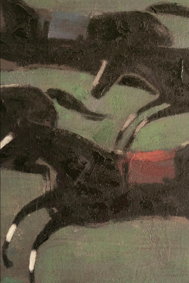 Four Runaway Race Horses