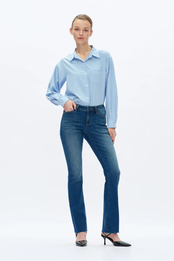 Low Rise Bootcut Jeans, Dark Blue - 13 Hub Lane   |  Bootcut Jeans