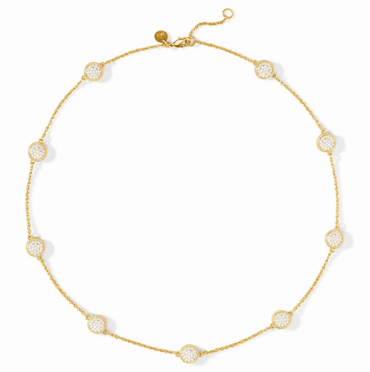 Julie Vos Windsor Delicate Station Necklace, Pavé Cubic Zirconia