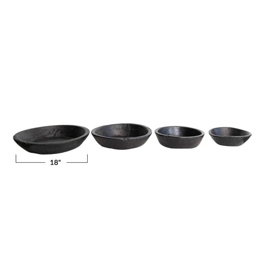 Reclaimed Wood Vintage Reproduction Bowl, Black