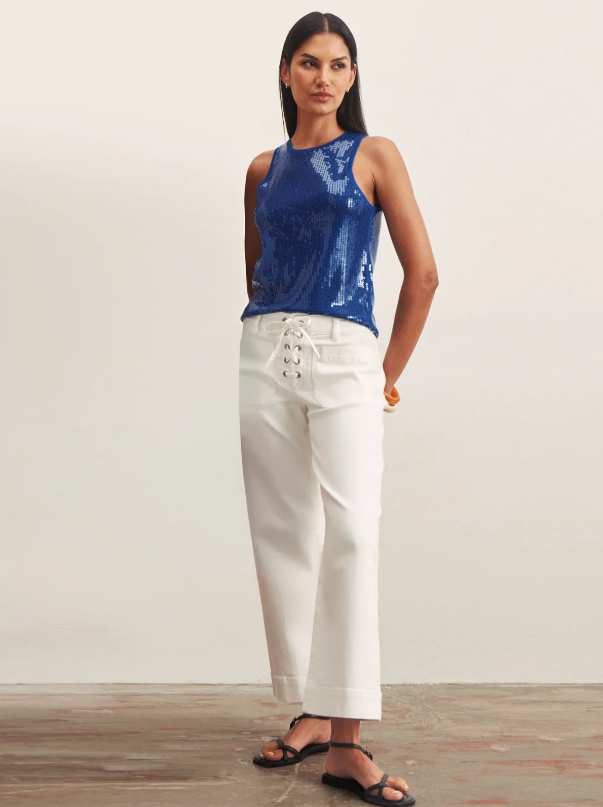 Lace Up Mariner Pants, Chalk