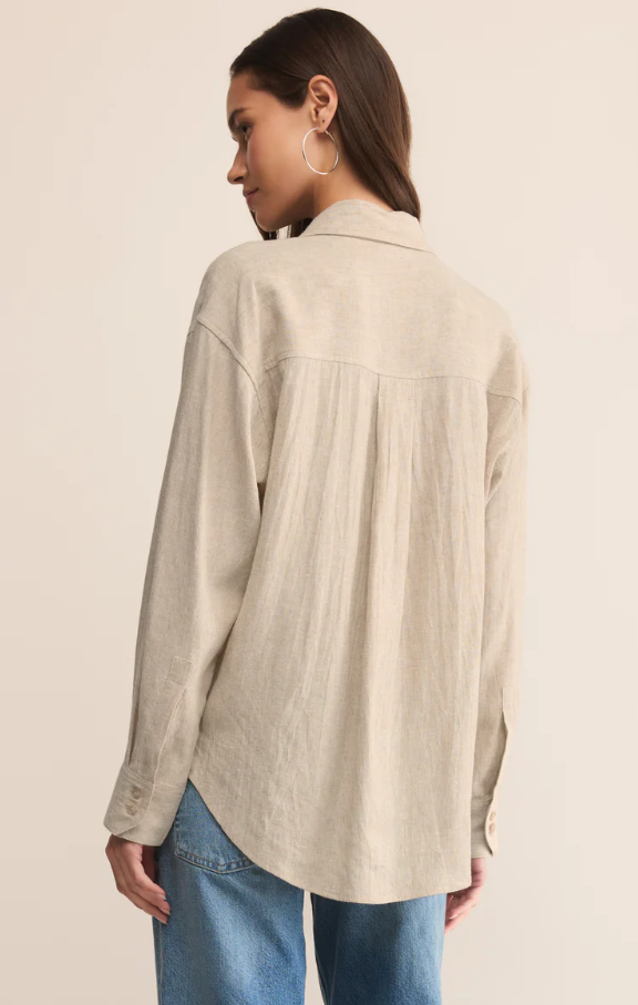 Alfie Button-Up Shirt, Flax - 13 Hub Lane   |  Button-Ups