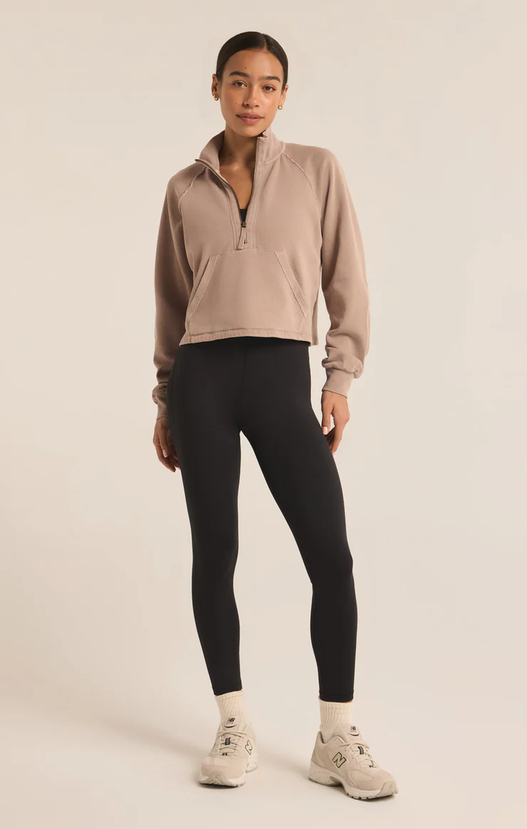 On The Run Half Zip Sweatshirt Latte