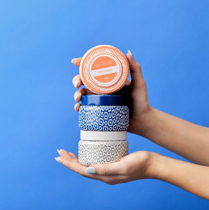 Volcano Blue Printed Travel Tin - 13 Hub Lane   |  Volcano