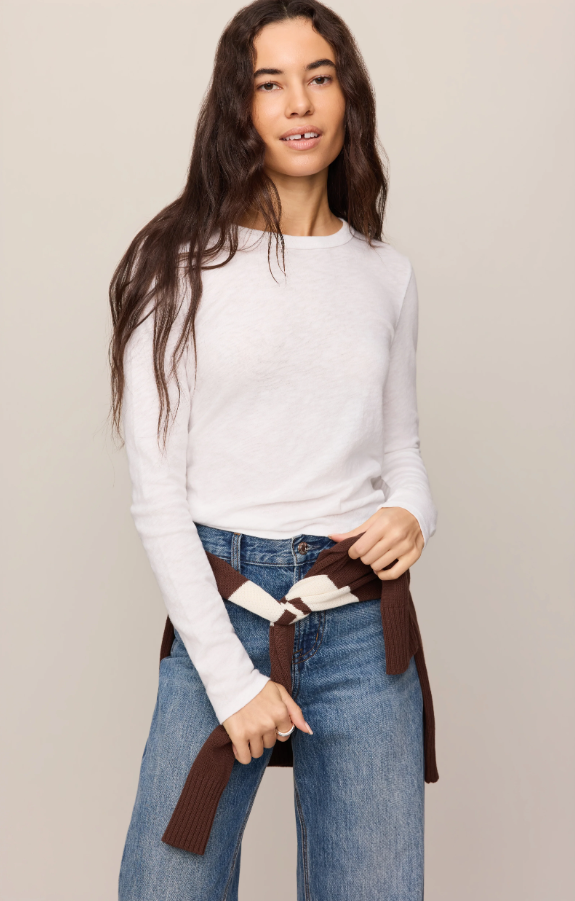 Junie Longsleeve Tee, White