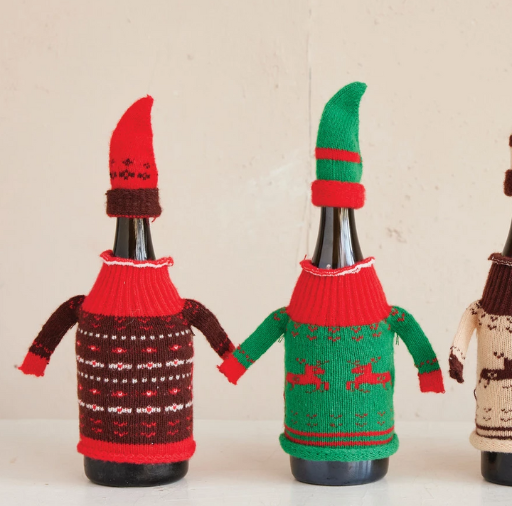 Knit Fabric Hat & Sweater Bottle Topper - 13 Hub Lane   |  