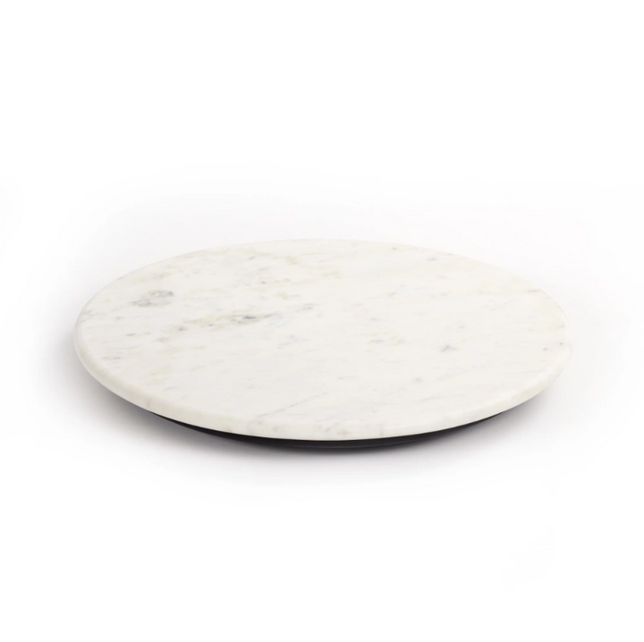 Polished White Marble Lazy Susan