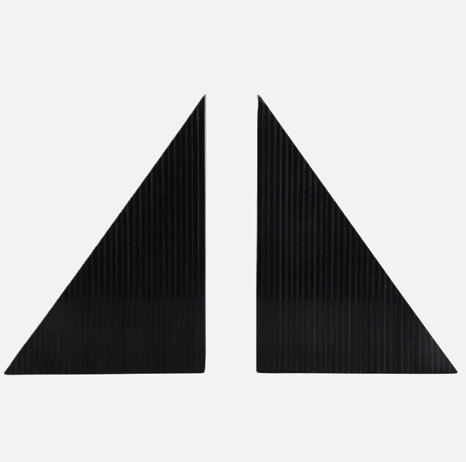 Triangular Resin Bookends, Black
