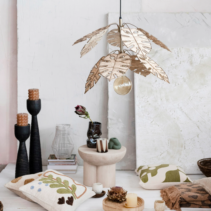 Hand-Carved Ribbed Candle Holder, Black - 13 Hub Lane   |  Wood Candle Holders