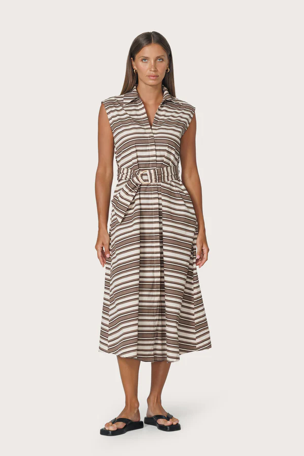 Chloe Poplin Dress, Beachmark Stripe