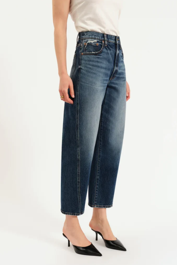 Westward High Rise Seamed Barrel Jeans, Authentic