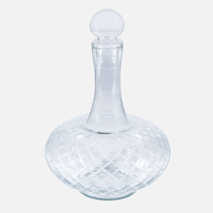 112oz. Diamond Etched Glass Decanter