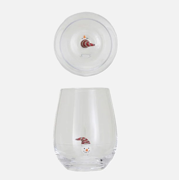 12oz. Holiday Figure Stemless Wine Glass