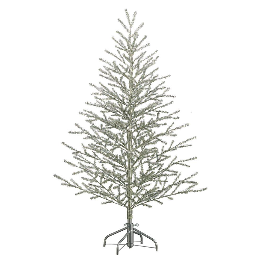 Tinsel Tree w/ Metal Stand, Antique Silver - 13 Hub Lane   |  