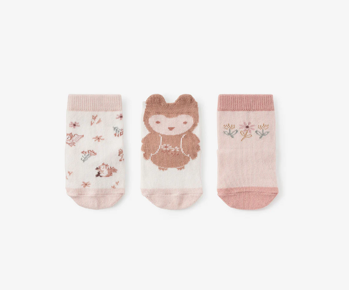 Owl Non Slip Baby Sock Set 3pk