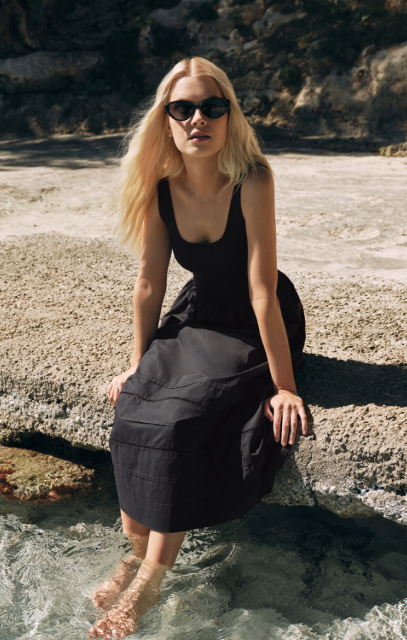 Johanna Sleeveless Midi, Black