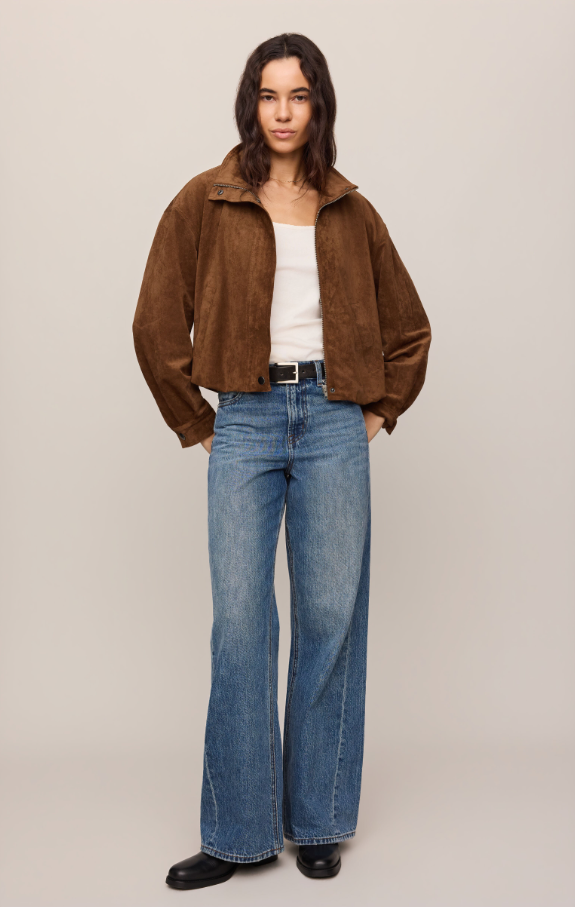 Corin Bubble Hem Jacket, Saddle Suede