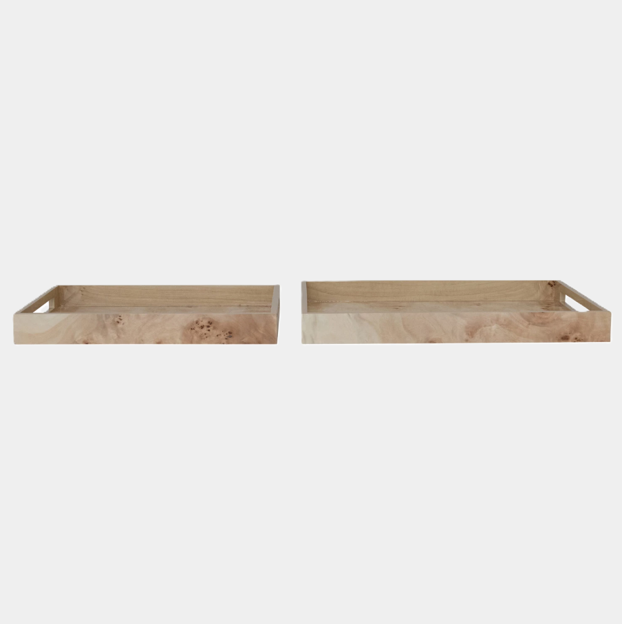 Burl Wood Veneer Tray - 13 Hub Lane   |  Wooden Trays