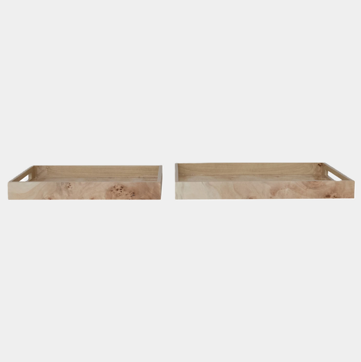 Burl Wood Veneer Tray - 13 Hub Lane   |  Wooden Trays