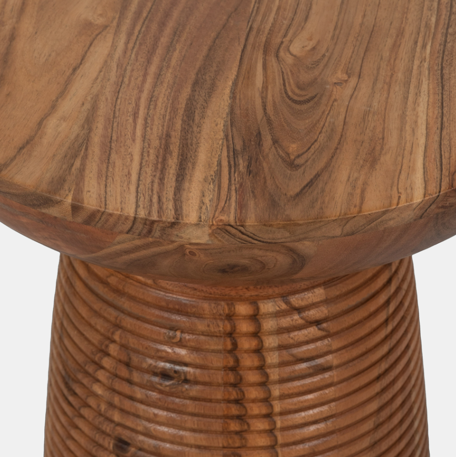 Grooved Wood Base Accent Table - 13 Hub Lane   |  Accent Tables