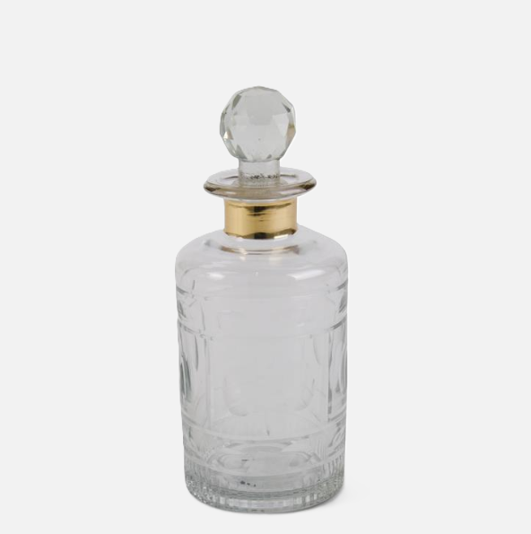 Glass Decanter w/ Gold Trim