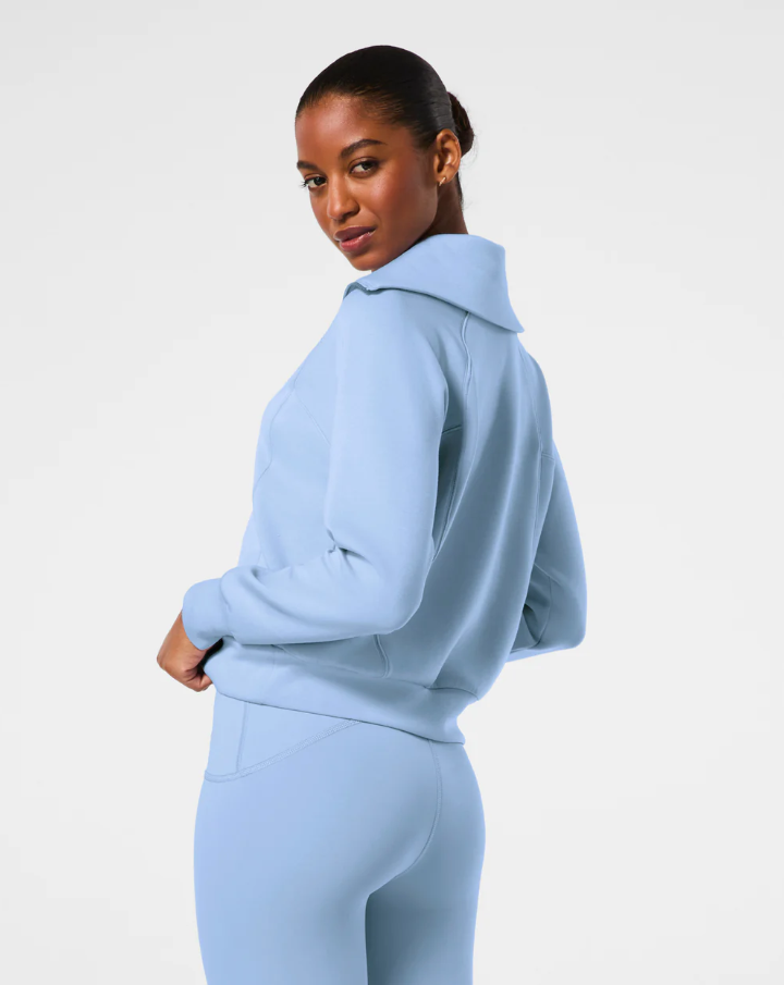 Spanx AirEssentials Half Zip, Hydrangea - 13 Hub Lane   |  Half-Zip Sweatshirts