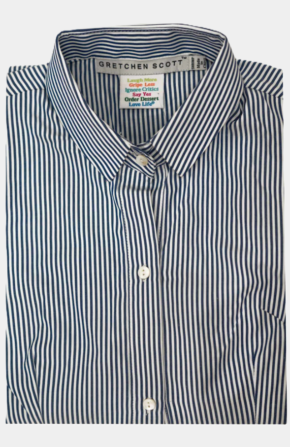 Priss Brooks Blouse - Navy & White Stripe
