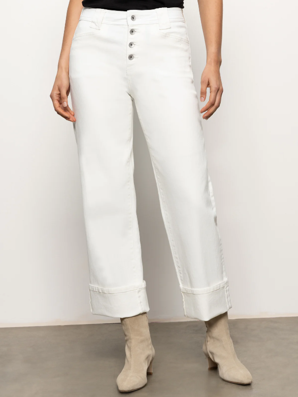 Luna Cuffed Jeans, Bleached White