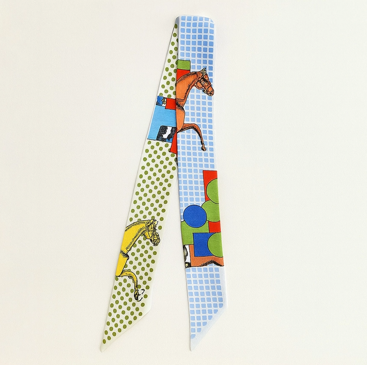 Abstract Horse Twilly Skinny Scarf