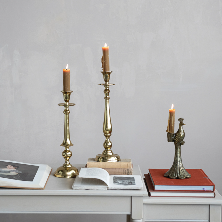 Cast Aluminum Peacock Taper Holder - 13 Hub Lane   |  