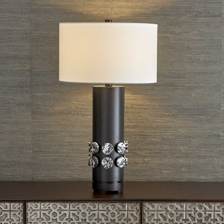 Zebra Stone Table Lamp