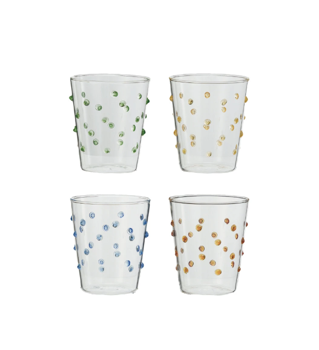 13 oz. Handmade Drinking Glass w/ Raised Dots