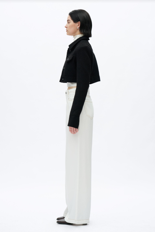 High Rise Pleated Wide Leg Jeans, White - 13 Hub Lane   |  Wide Leg Jeans