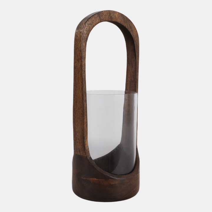 Modern Hurricane Lantern, Walnut - 13 Hub Lane   |  