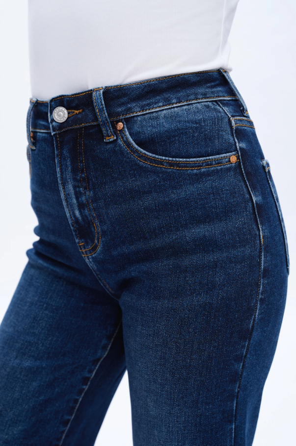Linda High-Rise Wide Leg Jeans, Deep Sea