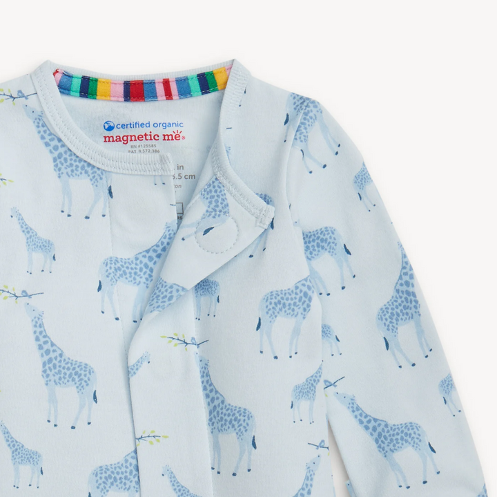 blue jolie giraffe magnetic coverall
