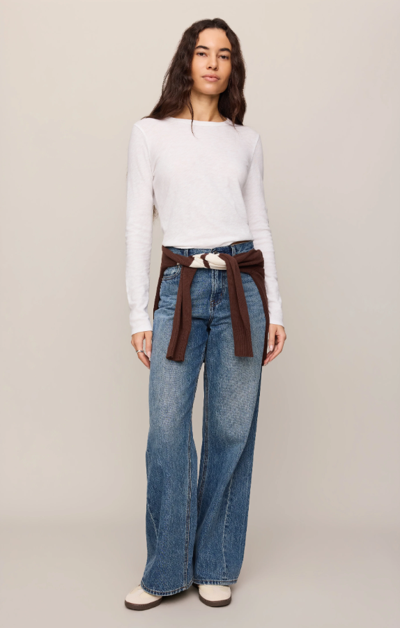 Junie Longsleeve Tee, White