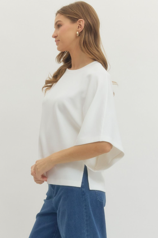 Capelet Knit Top, Off-White - 13 Hub Lane   |  Wide Sleeve Tops