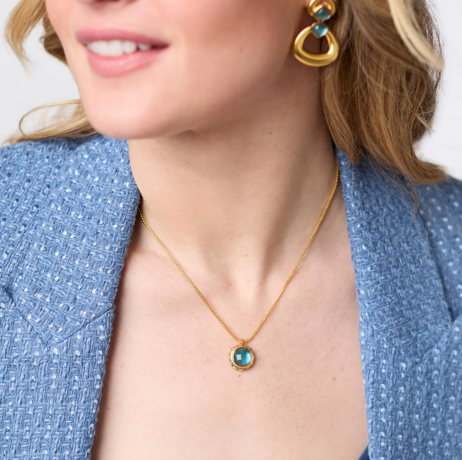 Julie Vos Rainbow Delicate Necklace, Iridescent Clear Crystal - 13 Hub Lane   |  Solitaire Necklaces