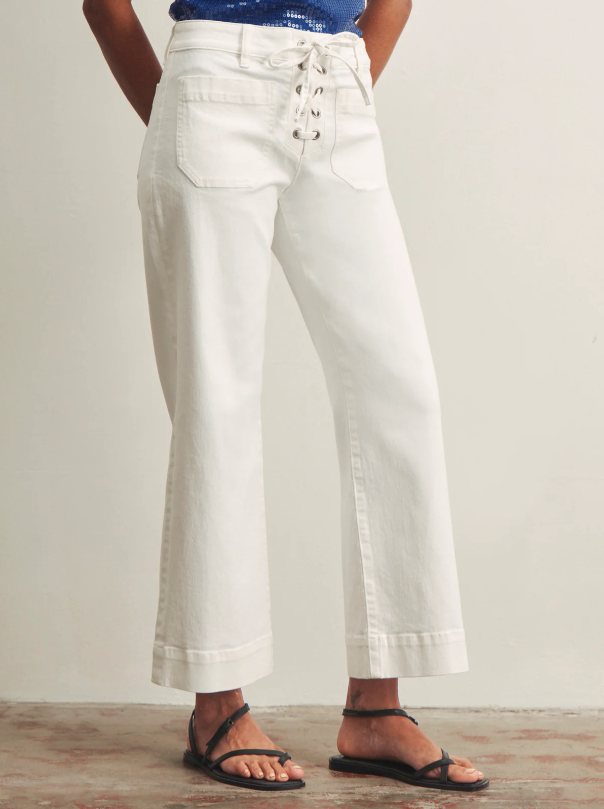 Lace Up Mariner Pants, Chalk