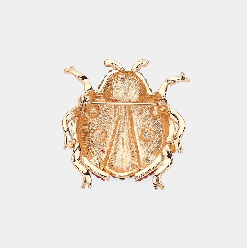 Rhinestone Ladybug Brooch - 13 Hub Lane   |  