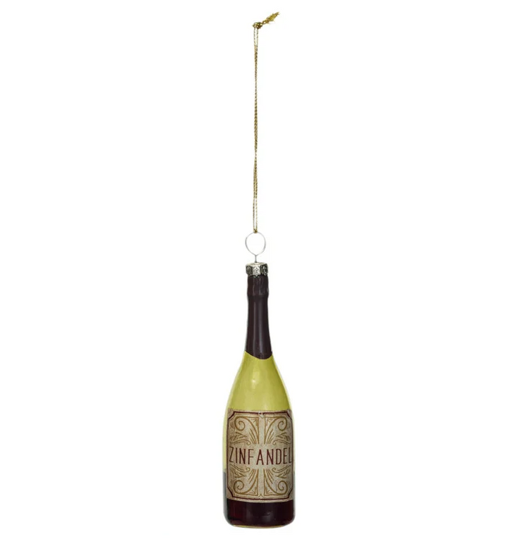 Wine Bottle Glass Ornament